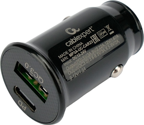 Автомобильное зарядное Cablexpert MP3A-UC-CAR23