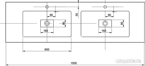 Умывальник Акватон Ричмонд 150x50 [1A70573KRD010]