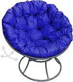 Кресло M-Group Папасан пружинка 12040310 (серый/синяя подушка)