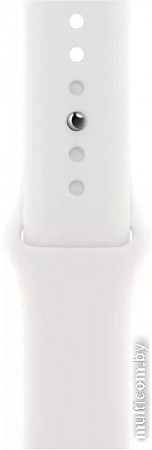Умные часы Apple Watch Series 8 45 мм (алюминиевый корпус, серебристый/белый, спортивный силиконовый ремешок S/M)
