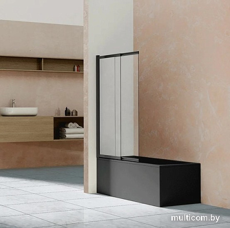 Душевая шторка Vincea VSB-1E100CLB (черный матовый/прозрачное)