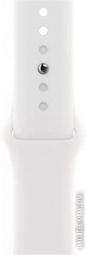 Умные часы Apple Watch Series 8 45 мм (алюминиевый корпус, серебристый/белый, спортивный силиконовый ремешок S/M)