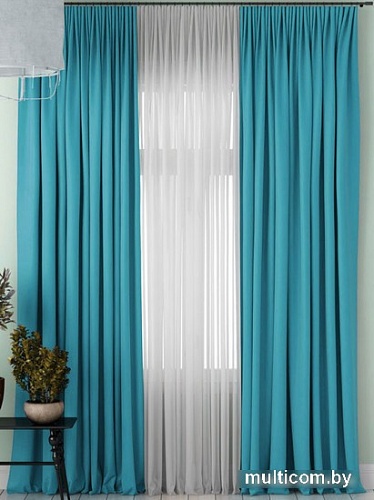 Комплект штор и гардин Pasionaria Блэкаут 340x230 (3 шт, бирюзовый)