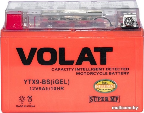 Мотоциклетный аккумулятор VOLAT YTX9-BS(iGEL) (9 А·ч)