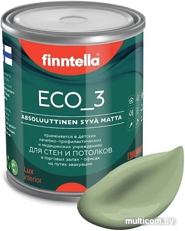 Краска Finntella Eco 3 Wash and Clean Sypressi F-08-1-1-LG91 0.9 л (светло-зелен)