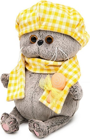 Классическая игрушка BUDI BASA Кот Басик Baby в берете и шарфе в клетку 10870428