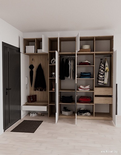 Стенка Рэйгрупп Рэй P245-B8-2-EBE В8-2 (дуб элисон/белый премиум)