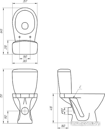 Унитаз Cersanit Mito Koral S-KO-MI-KOR-3/6-P-w