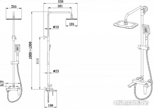 Душевая система Bravat F6351385CP-A-RUS