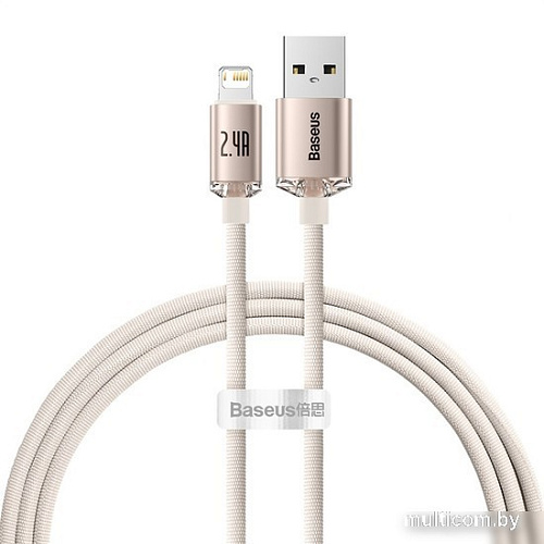 Кабель Baseus Crystal Shine USB Type-A - Lightning (1.2 м, розовый)