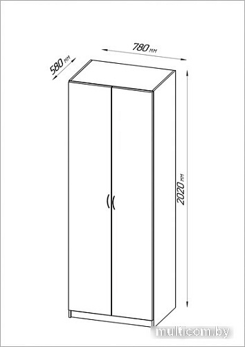 Шкаф распашной Mio Tesoro Пегас 2-х створчатый 2.04.01.020.1 (белый)