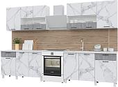 Готовая кухня Горизонт Trend 2600 (мрамор арктик/бетон грей)
