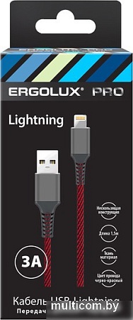 Кабель Ergolux ELX-CDC09-C43 USB Type-A - Lightning (1.5 м, красный)