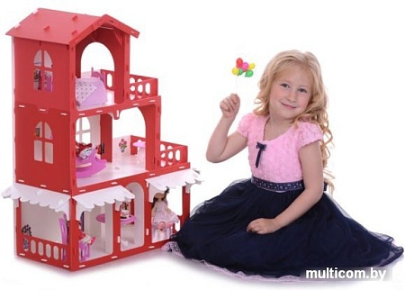 Krasatoys Дом Николь с мебелью 000288 (белый/красный)