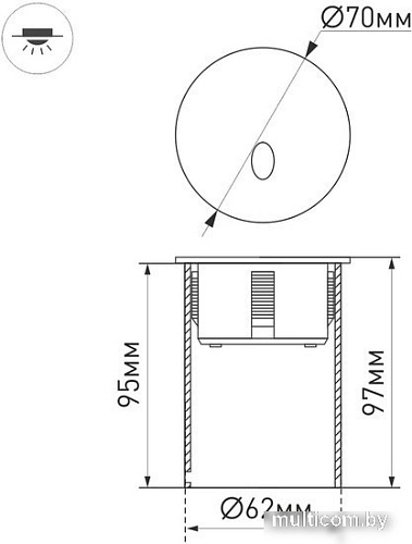 Уличный встраиваемый светильник Arlight LT-GAP-R70-3W Warm3000 031166