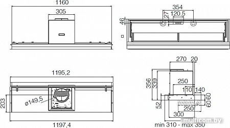 Кухонная вытяжка Elica Lever IX/A/116 PRF0163362