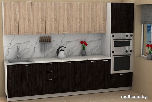 Готовая кухня ЭлиГард Lion 3.0 (дуб сонома/дуб марбург/королевский опал)