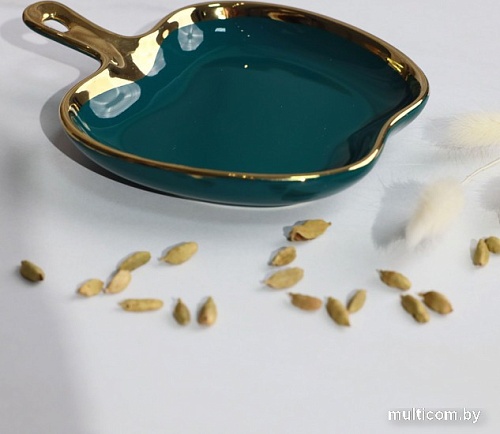 Блюдо AksHome Moonshine 18 (темно-зеленый/золото)