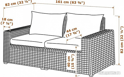 Садовый диван Ikea Соллерон 192.884.74