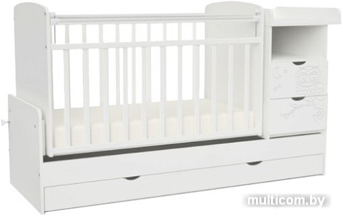 Детская кроватка Альма-Няня Соната с маятником (белый)