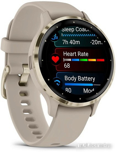 Умные часы Garmin Venu 3S (френч-грей, с силиконовым ремешком)