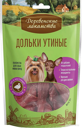 Лакомство для собак Деревенские лакомства Дольки утиные для мини-пород 3x55 г