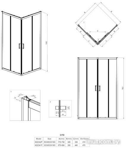 Душевой уголок Deante Cito 80x80 KQC 042P