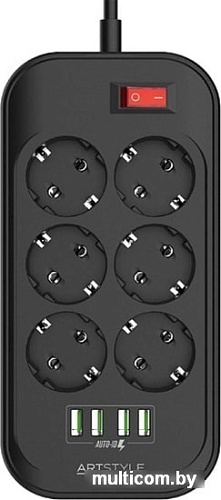 Сетевой фильтр ArtStyle CL-6403B (черный)