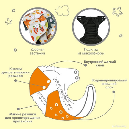 Многоразовый подгузник Крошка Я Осень 9050632