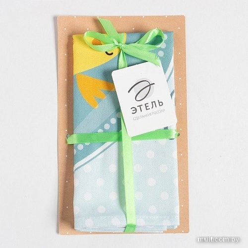 Полотенце Этель Пасха 7599089 (голубой/желтый/зеленый)