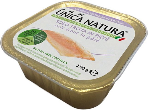 Консервированный корм для собак Unica Natura Unico Mono Mini с форелью 150 г