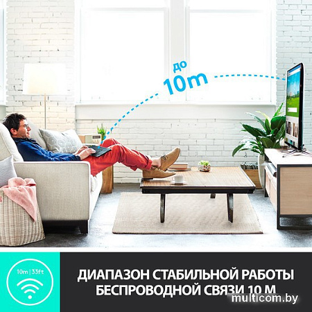 Клавиатура Logitech K400 Plus (черный, нет кириллицы)
