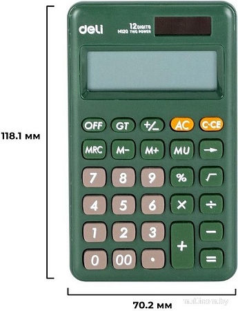 Калькулятор Deli EM120 (зеленый)