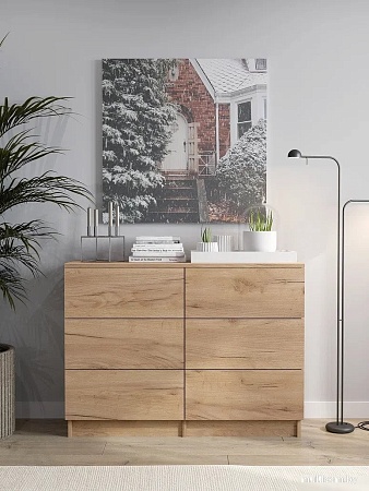 Комод Горизонт Нео 1050 6 ящиков (дуб золотой крафт)