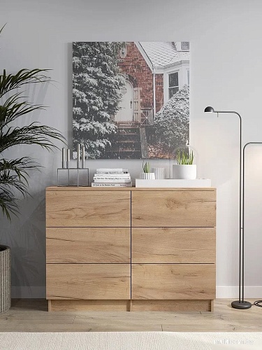 Комод Горизонт Нео 1050 6 ящиков (дуб золотой крафт)