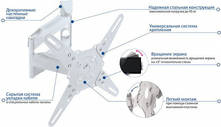 Кронштейн Kromax ATLANTIS-40 (белый)