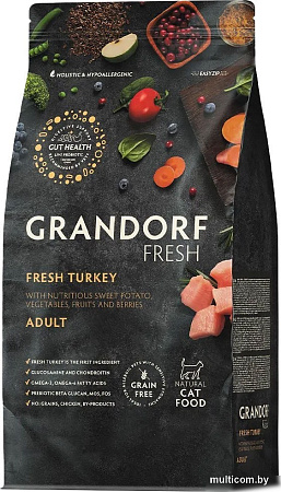 Сухой корм для кошек Grandorf Adult Fresh Turkey&Sweet Potato (2кг)
