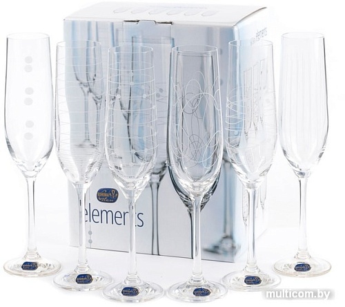 Набор бокалов для шампанского Bohemia Crystal Elements 40729/379712/190