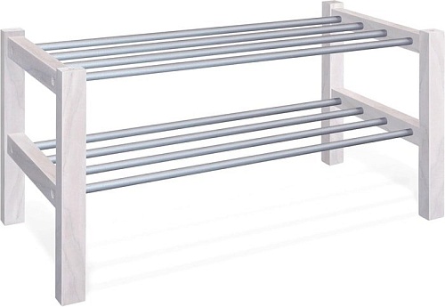 Тумба для обуви Sheffilton SHT-SR9-4 163347 (беленый/алюм.металлик)