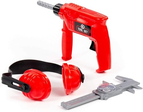 Набор инструментов игрушечных Полесье №23 91116 (дрель, наушники, штангенциркуль №2)
