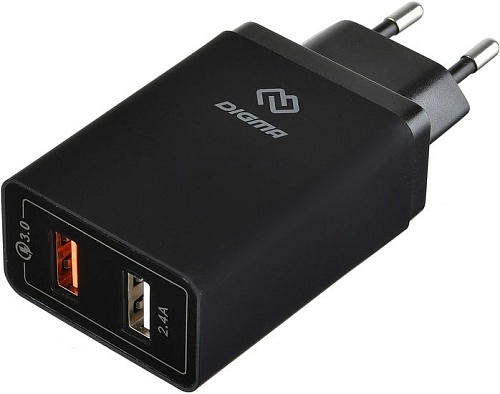 Сетевое зарядное Digma DGWC-2U-QC3.0-BK