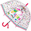 Зонт-трость RST Umbrella Единорог 060A (прозрачный/розовый)