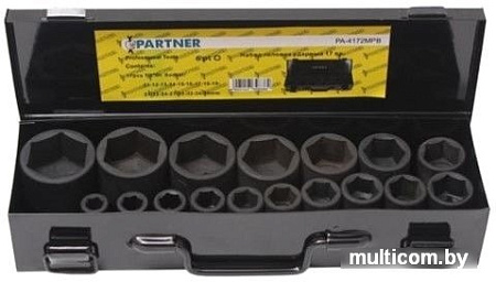 Набор торцевых головок Partner PA-4172MPB (17 предметов)