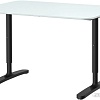 Письменный стол Ikea Бекант (белый/черный) 993.022.11