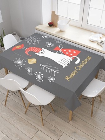 Скатерть JoyArty Новогодний котик tc_380795_180x145