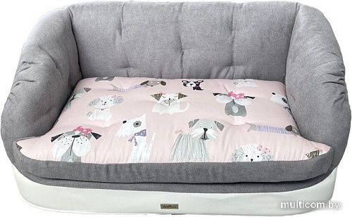 Лежак AntePrima Francine 86/FrancineGrey/2 (M, серый с собачками)