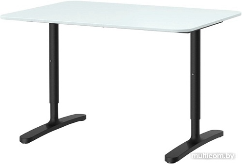 Письменный стол Ikea Бекант (белый/черный) 993.022.11