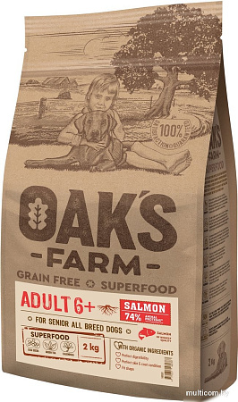 Сухой корм для собак Oak's Farm Беззерновой для зрелых собак всех пород. Лосось (2 кг)