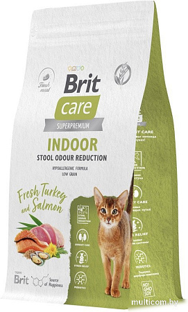Сухой корм для кошек Brit care Cat Indoor Stool Odour Reduction с индейкой 1.5 кг