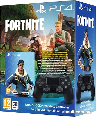 Геймпад Sony DualShock 4 v2 (черный) + ваучер Fortnite